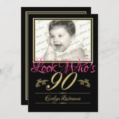 90誕生日写真 招待状 (正面/裏面)
