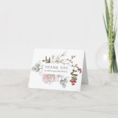 90誕生日冬フローラありがとう サンキューカード (正面)