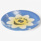 90誕生日夏の太陽の光と雲 ペーパープレート (アングル)