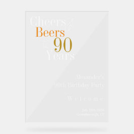 90誕生日応援とビールパーティーへようこそ アクリルサイン
