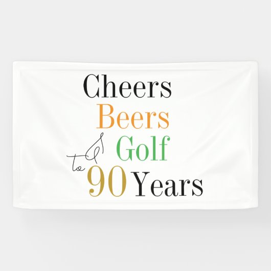 90誕生日応援ビーズゴルフミニマルパーティー 横断幕 (横)