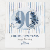 90誕生日応援~90年フローラ番号 ワインラベル (シングルラベル)