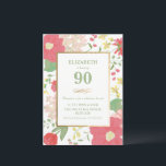 90誕生日招待状-金ゴールド、エレガントフローラ 招待状<br><div class="desc">このエレガント上品な小柄（4.5インチx 6.25インチ）90回目の誕生祝い招待は特別な場カスタマイズ合にお楽しみいただけます。フローラ図解入りの、写真付きのと縁ど金ゴールド（模擬フォイル）フレームと金ゴールドアクセントを備えている。背景色や文字は好みに変えられる。大人の節目の誕生日に最適な招待状。</div>