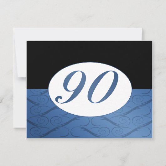 90誕生日招待状（青） 招待状 (正面)