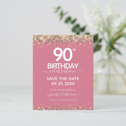 90誕生日日付の保存招待状 (スタンド正面)