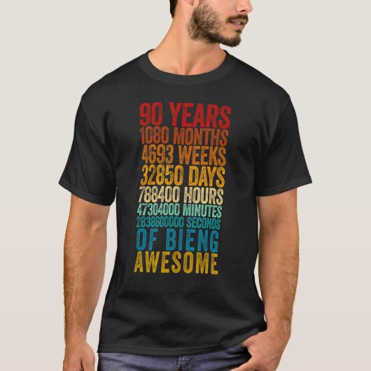 90誕生日旧メートル90歳 Tシャツ (正面)
