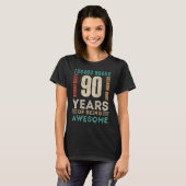 90誕生日時間日月90歳Day Tシャツ (正面フル)