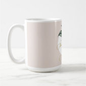 90誕生日水彩ピンクフローラ コーヒーマグカップ (左)