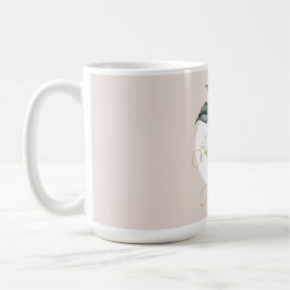 90誕生日水彩ピンクフローラ コーヒーマグカップ