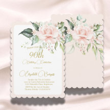 90誕生日水彩ピンクフローラ