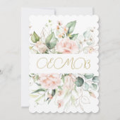 90誕生日水彩フローラモノグラムエレガント 招待状 (裏面)