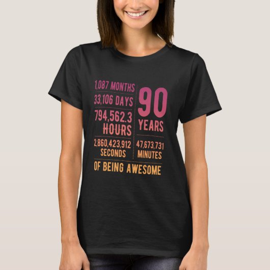 90誕生日男女90おもしろい歳 Tシャツ (正面)
