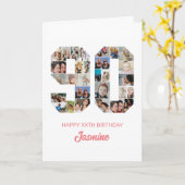 90誕生日番号90フォトコラージュパーソナライズされた カード (黄色い花)