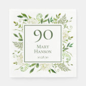 90誕生日白アジサイ スタンダードランチョンナプキン (正面)