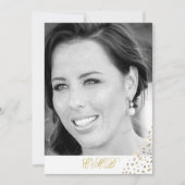 90誕生日白黒写真金ゴールド エレガント 招待状 (正面)