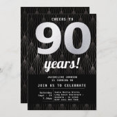 90誕生日白黒 招待状 (正面/裏面)