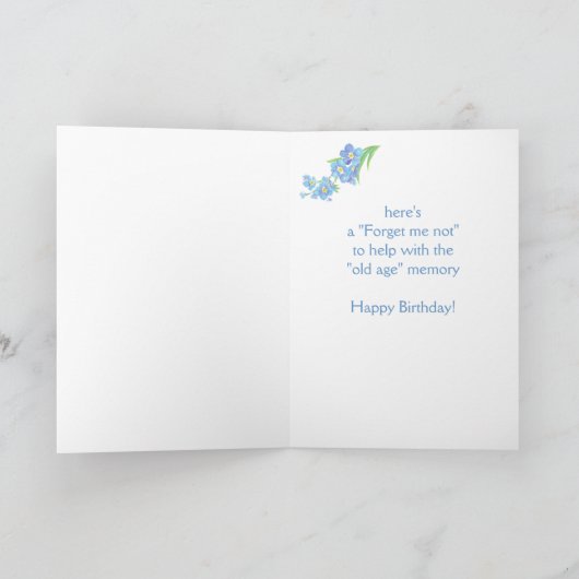 90誕生日私忘れは古い年齢のメモリのユーモアではない カード (内部)