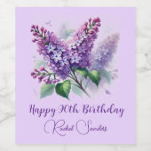 90誕生日紫薄紫花春 ワインラベル (シングルラベル)