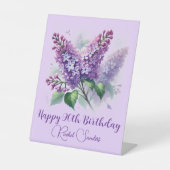 90誕生日紫薄紫花春 台座サイン (正面)