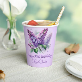 90誕生日紫薄紫花春 紙コップ