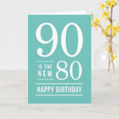 90誕生日編集可能カラー90が新しい80 カード (黄色い花)