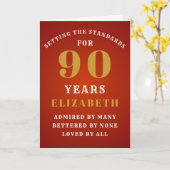 90誕生日規格の設定名前の追加 カード (黄色い花)