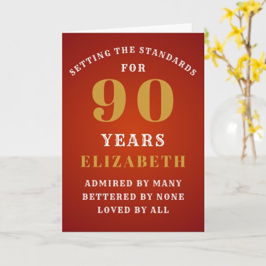 90誕生日規格の設定名前の追加 カード (黄色い花)