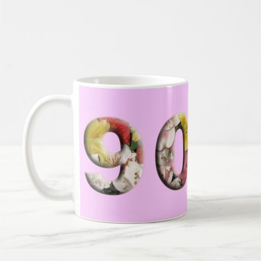 90誕生日記念日マイルストーンマグ コーヒーマグカップ (左)