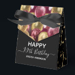 90誕生日赤金ゴールドグリッターバルーン優先ボックス フェイバーボックス<br><div class="desc">上エレガントフェイクに赤と金ゴールドのグリッターのバ縁どン。すべての文字は調整可能であり、簡単は自分のパーティーニーズに応じて変更できる。年、年齢は変更できる</div>