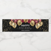 90誕生日赤金ゴールドバルーン水ボトルラベル ペットボトルラベル (シングルラベル)