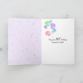 90誕生日風船タキシード猫 カード (内部)