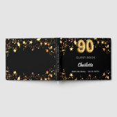90誕生日黒金ゴールド星 ゲストブック (全面)