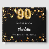 90誕生日黒金ゴールド星 ゲストブック (正面)