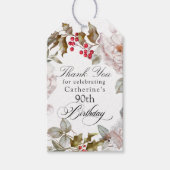 90誕生日12エレガント月フローラありがとう ギフトタグ (正面)
