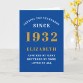 90誕生日1932生まれ年齢の名前ブルー金ゴールド カード (黄色い花)