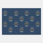 90誕生日1932青金ゴールド追加の名前 ラッピングペーパーシート (正面3)