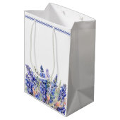 90誕生日7月誕生月フラワーブルー ミディアムペーパーバッグ (裏面アングル)