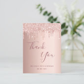 90誕生日90バラ金ゴールドグリッターがドライ感謝していブする ポストカード (スタンド正面)