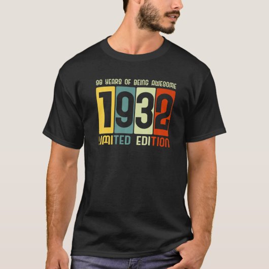 90誕生日90年の素晴らしレトロ Tシャツ (正面)