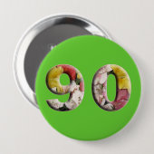 90誕生日90年マイルストーンボタン 缶バッジ (正面&裏面)