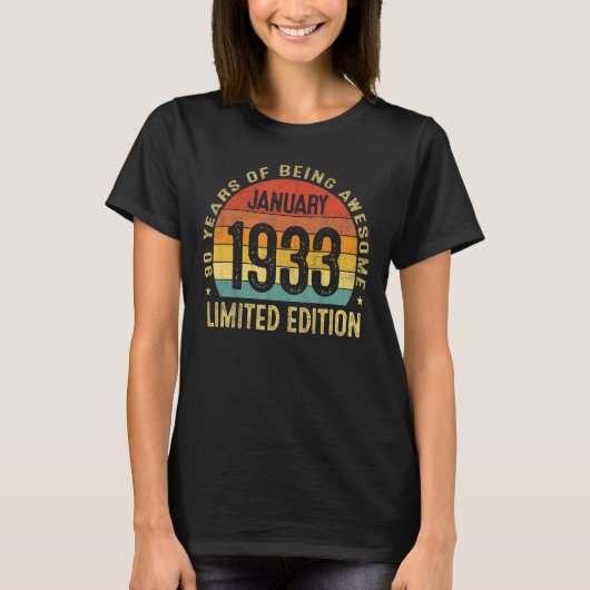90誕生日90歳素晴らし1月1日から Tシャツ (正面)