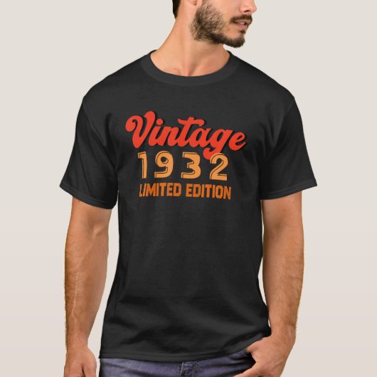 90誕生日90歳Teesヴィンテージ1932制限 Tシャツ (正面)