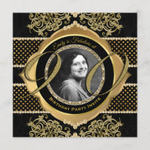 90誕生日90番目の金ゴールドダイヤモンド写真立て