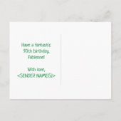 90誕生日:はっきりした,おもしろい,シンプル虹, 90 ポストカード (裏面)