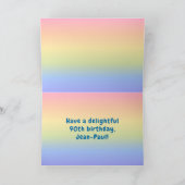 90誕生日:カラフルレインボー# 90、名前をカスタムする カード (内部)