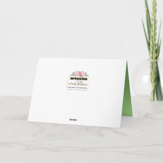 90誕生日、フェミニンピンク牡丹、花 カード (裏面)