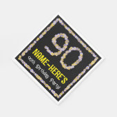 90誕生日:フローラ花数名前をカスタムする スタンダードランチョンナプキン (角)