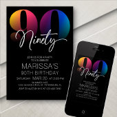 90誕生日 モダン 招待状