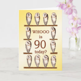 90誕生日、奇妙なフクロウ カード