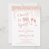 90誕生日-応援から90年バラ金ゴールド白 招待状 (正面)